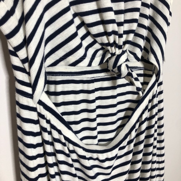 Aerie NWT Navy Striped Cutout Tie Waist Dress - Picture 6 of 7